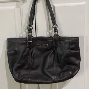 Coach East/West brown leather tote